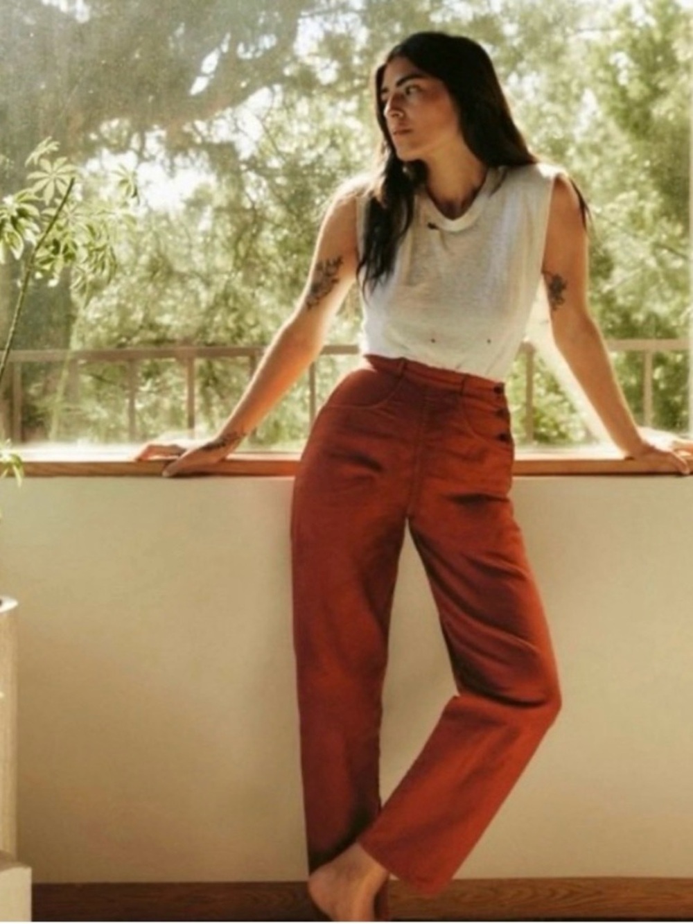 Imogene + Willie Liza Pant in Dessert Red